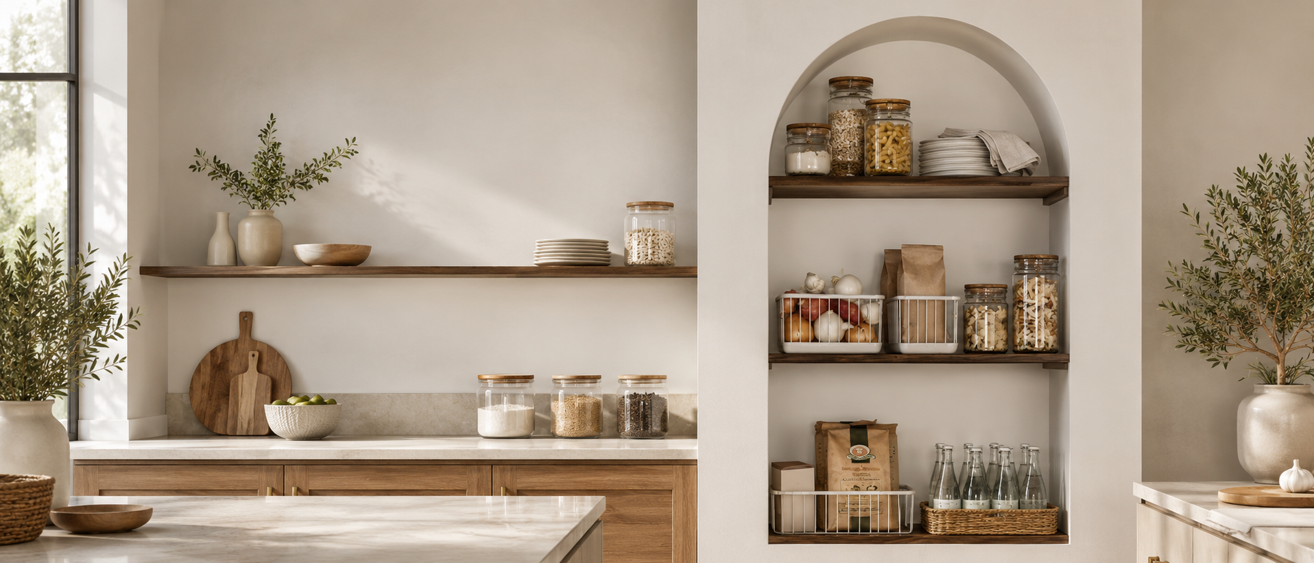 Organized everyday kitchen and home space