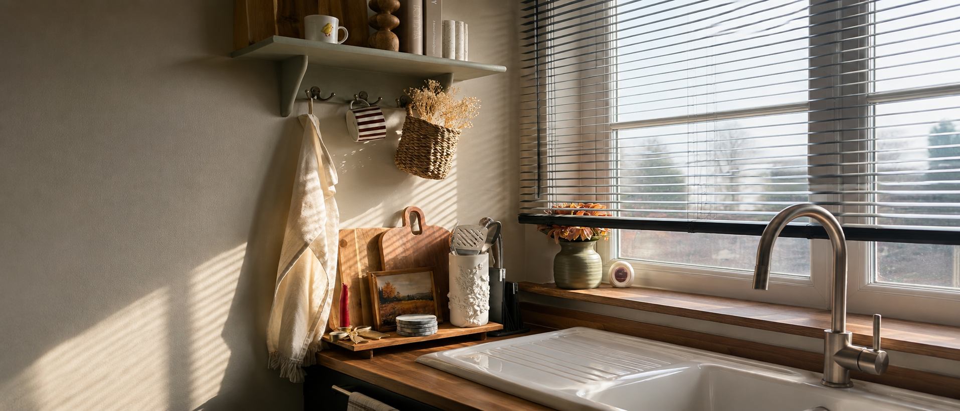 Thoughtfully arranged kitchen essentials