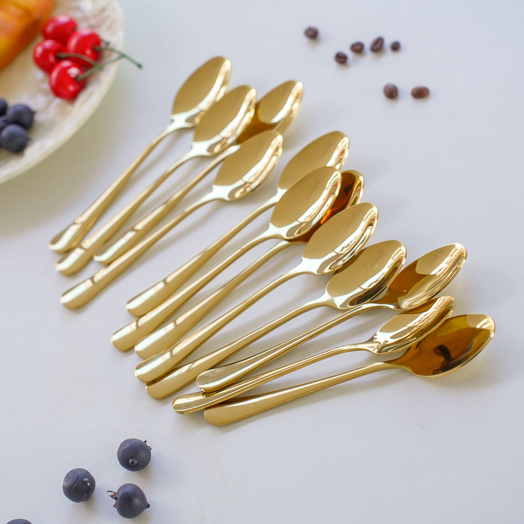 Dinner Spoons - Set of 6 / 12 | Silver & Gold | 304 Stainless Steel - Image 4