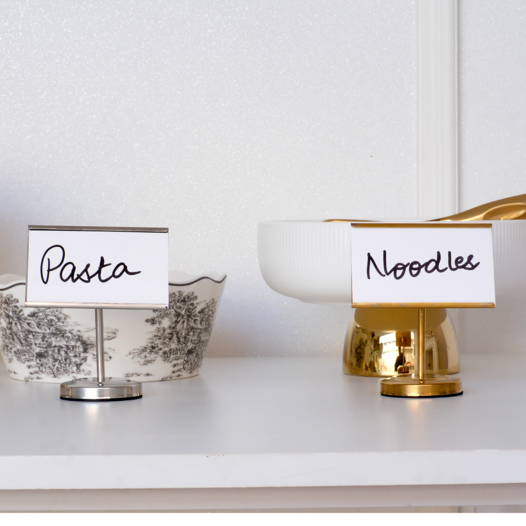 Buffet Dish Name Stand - Gold Metal Card Holder for Classy Entertaining - 10 cm
