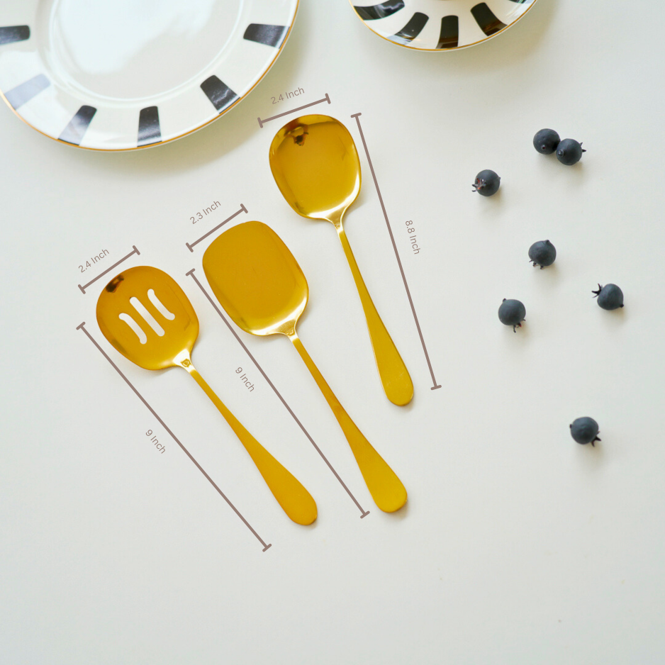 Set of 3 Serving Spoons for dry items | | Stainless Steel - Image 2